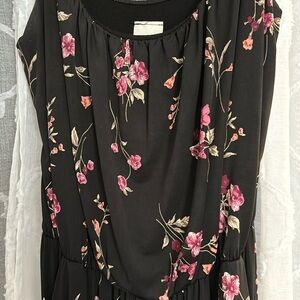 Women’s black jumpsuit with flowers